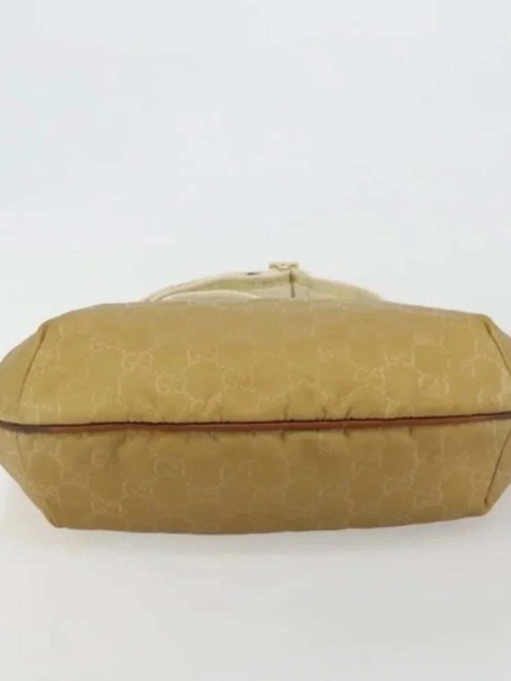 GUCCI GG Canvas Shoulder Bag Nylon Beige Gold 181092 Auth 178909